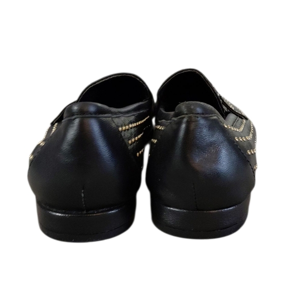 Chelsea & Violet Black Studded Loafers Women's Black And Silver Flats Size 6.5 - Picture 6 of 9